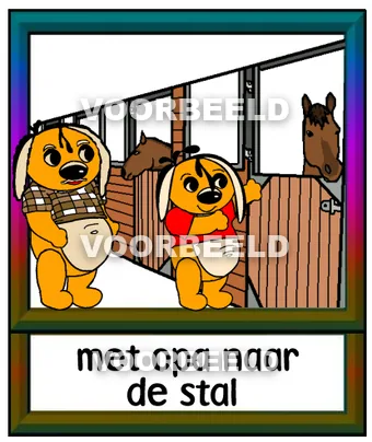 Met opa naar de stal