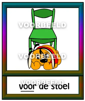 Voor de stoel