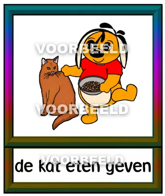 De kat eten geven