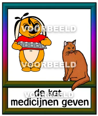 De kat medicijnen geven