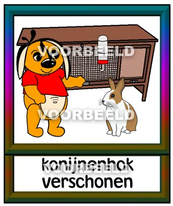 Konijnenhok verschonen