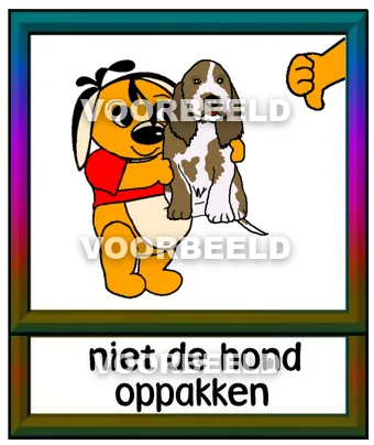 Niet de hond oppakken