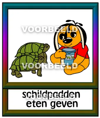 Schildpadden eten geven