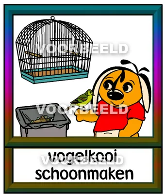 Vogelkooi schoonmaken