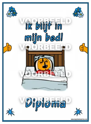 Blijf in mijn bed diploma - VTC komics small