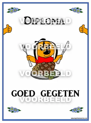 Diploma goed gegeten