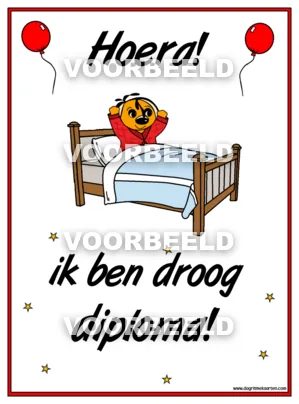 Droog in bed diploma