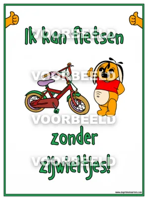 Fietsen zonder zij wieltjes diploma
