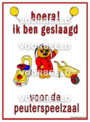 Geslaagd voor de peuterspeelzaal