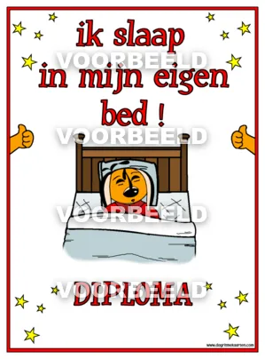 Ik slaap in mijn eigen bed diploma