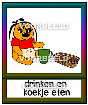 Drinken en koekje eten