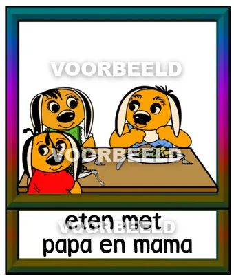 Eten met papa en mama