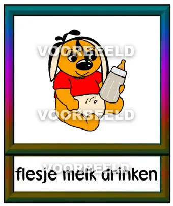 Flesje melk drinken