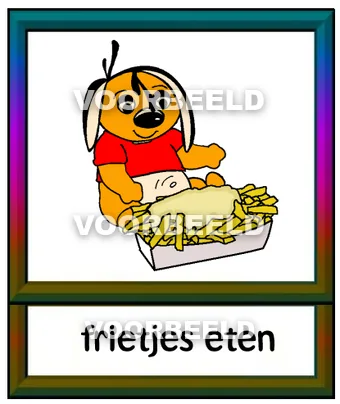 Frietjes eten