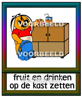 Fruit en drinken op de kast zetten