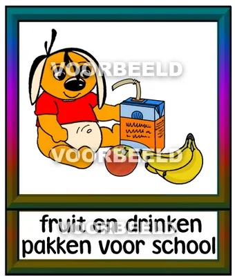 Fruit en drinken pakken voor school