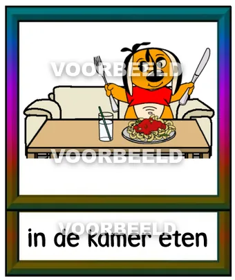In de kamer eten