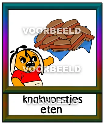 Knakworstjes eten