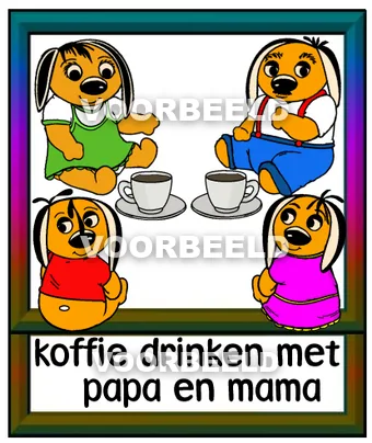 Koffie drinken met papa en mama