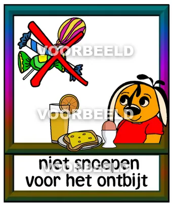 N iet snoepen voor het ontbijt