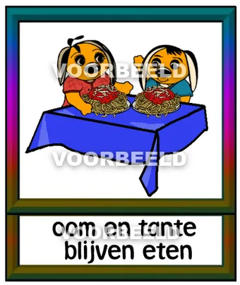 Oom en tante blijven eten