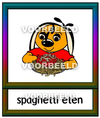 Spaghetti eten