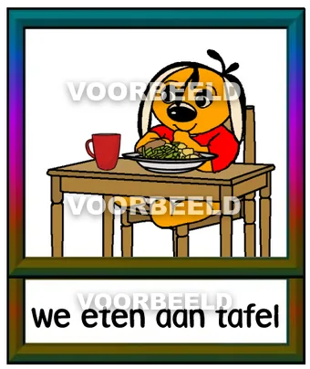 We eten aan tafel