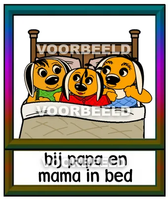 Bij papa en mama in bed