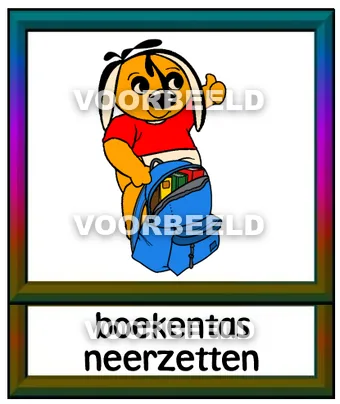 Boekentas neerzetten