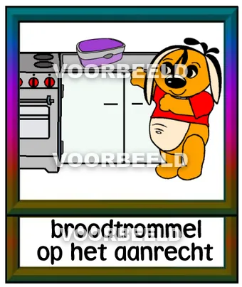 Broodtrommel op het aanrecht