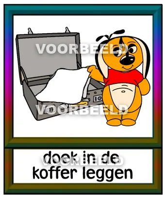 Doekin de koffer leggen