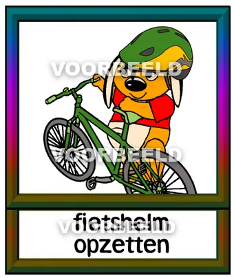Fietshelm opzetten