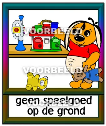 Geen speelgoed op de grond