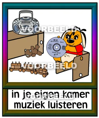 In je eigen kamer muziek luisteren