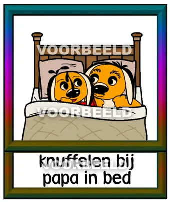 Knuffelen bij papa in bed