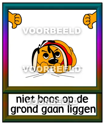 Niet boos op de grond gaan liggen