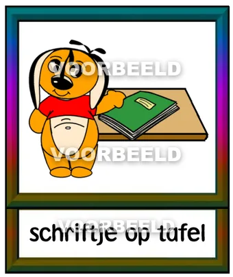 Schriftje op tafel
