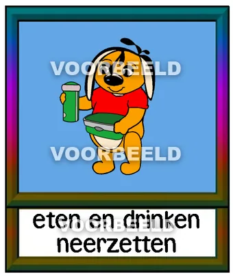 Eten en drinken neerzetten blauw1