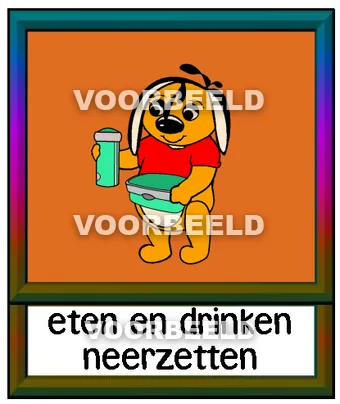 Eten en drinken neerzetten oranje