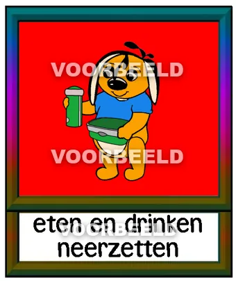 Eten en drinken neerzetten rood
