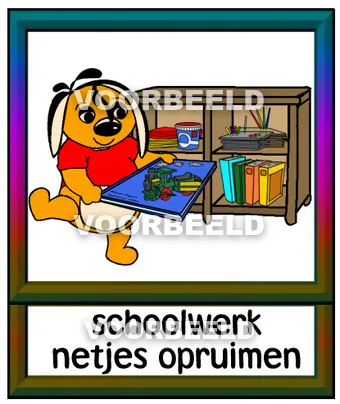 Schoolwerk netjes opruimen