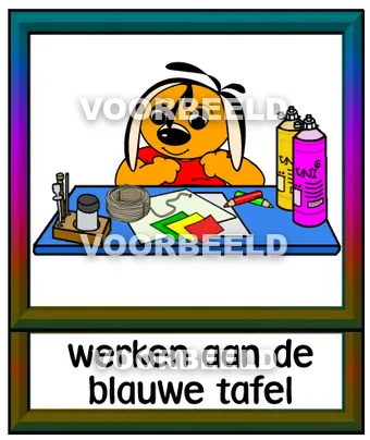 Werken aan de blauwe tafel