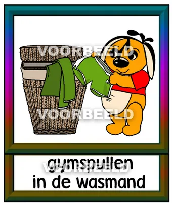 Gymspullen in de wasmand