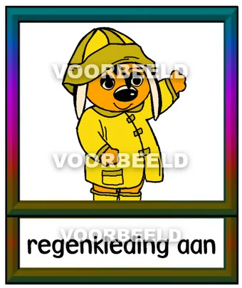 Regenkleding aan