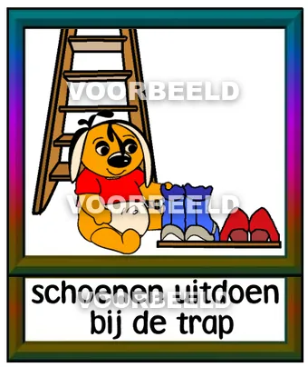 Schoenen uitdoen bij de trap