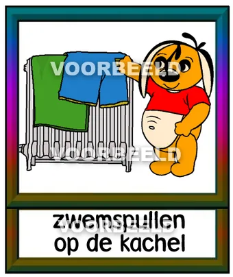 Zwemspullen op de kachel