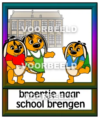 Broertje naar school brengen
