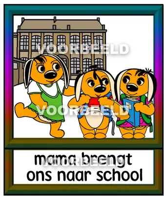 Mama brengt ons naarschool