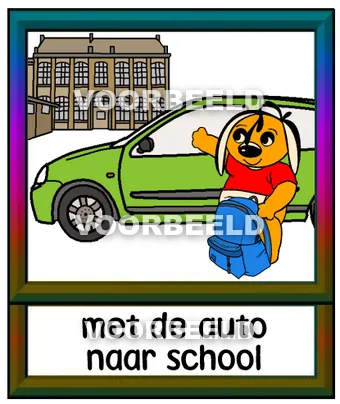 Met de auto naar school2