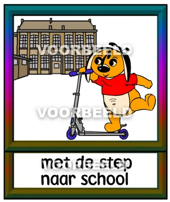 Met de step naar school